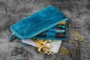 Galen Leather Co. Leather Slip-N-Zip 4 Slots Zippered Pen Pouch C.H. Ocean Blue