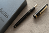 Pilot Justus 95 Black Ribbed Gold Trim Fountain Pen
