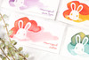 Wearingeul White Animal Rabbit Color Swatch Card