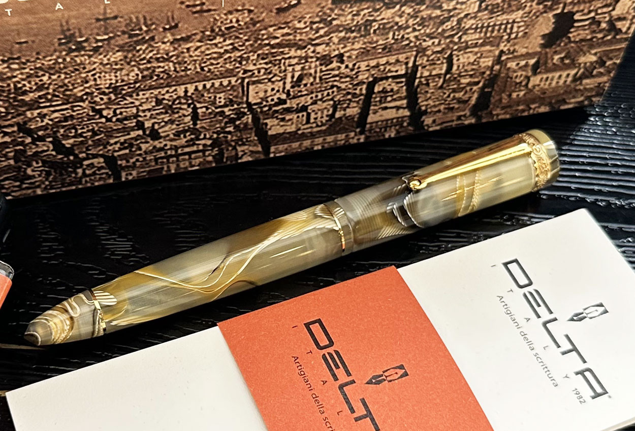 Delta Limited Edition Retro Panoramas Fountain Pen 14K Fine Nib