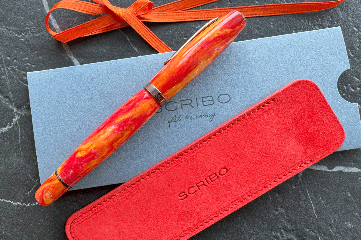Scribo Feel La Dotta Uovo in Raviolo-Corten Trim Fountain Pen With 14K Extra Fine Nib