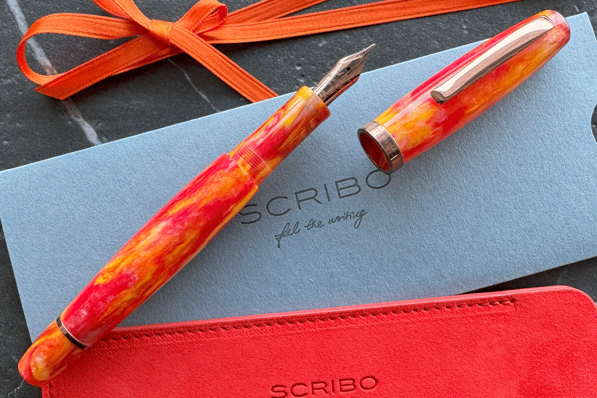 Scribo Feel La Dotta Uovo in Raviolo-Corten Trim Fountain Pen With 14K Extra Fine Nib