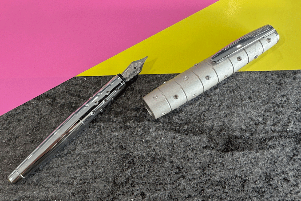 Online Crystal Inspiration Silver Fountain Pen Medium Nib