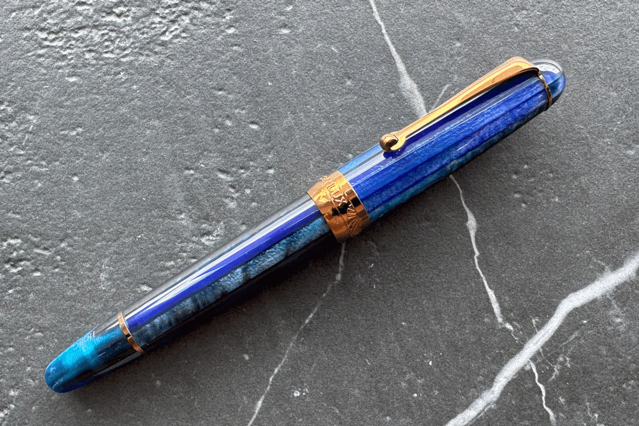 Penlux X Nagahara Gladius Blue Grotto Fountain Pen Broad Nib Penlux X Nagahara Gladius Blue Grotto Fountain Pen Broad Nib