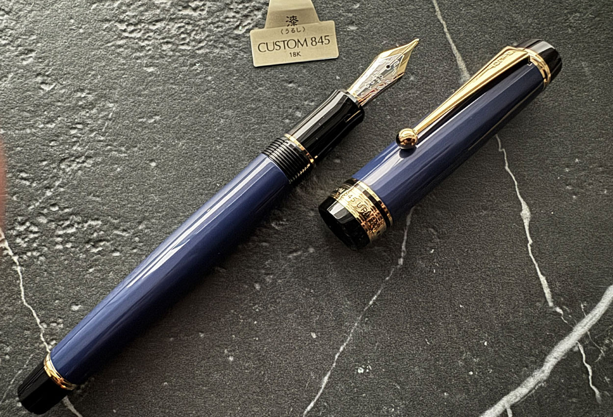 Pilot Custom 845 Urushi Blue GT Fountain Pen