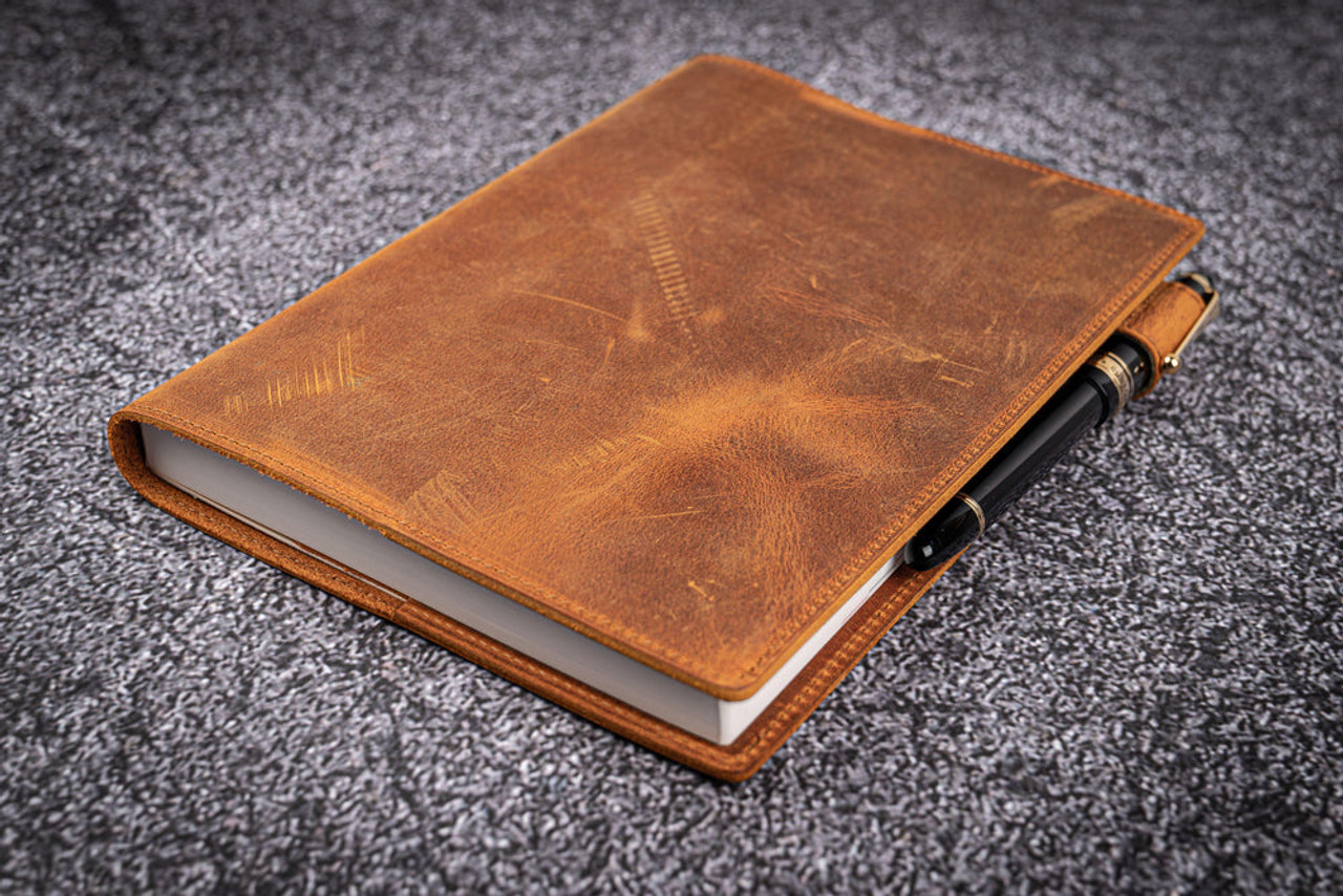 Galen Leather Co. C.H Brown Leather Slim A5 Notebook / Planner Cover