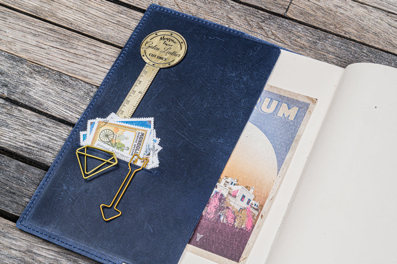 Galen Leather Co. C.H Navy Blue Leather Slim A5 Notebook / Planner Cover