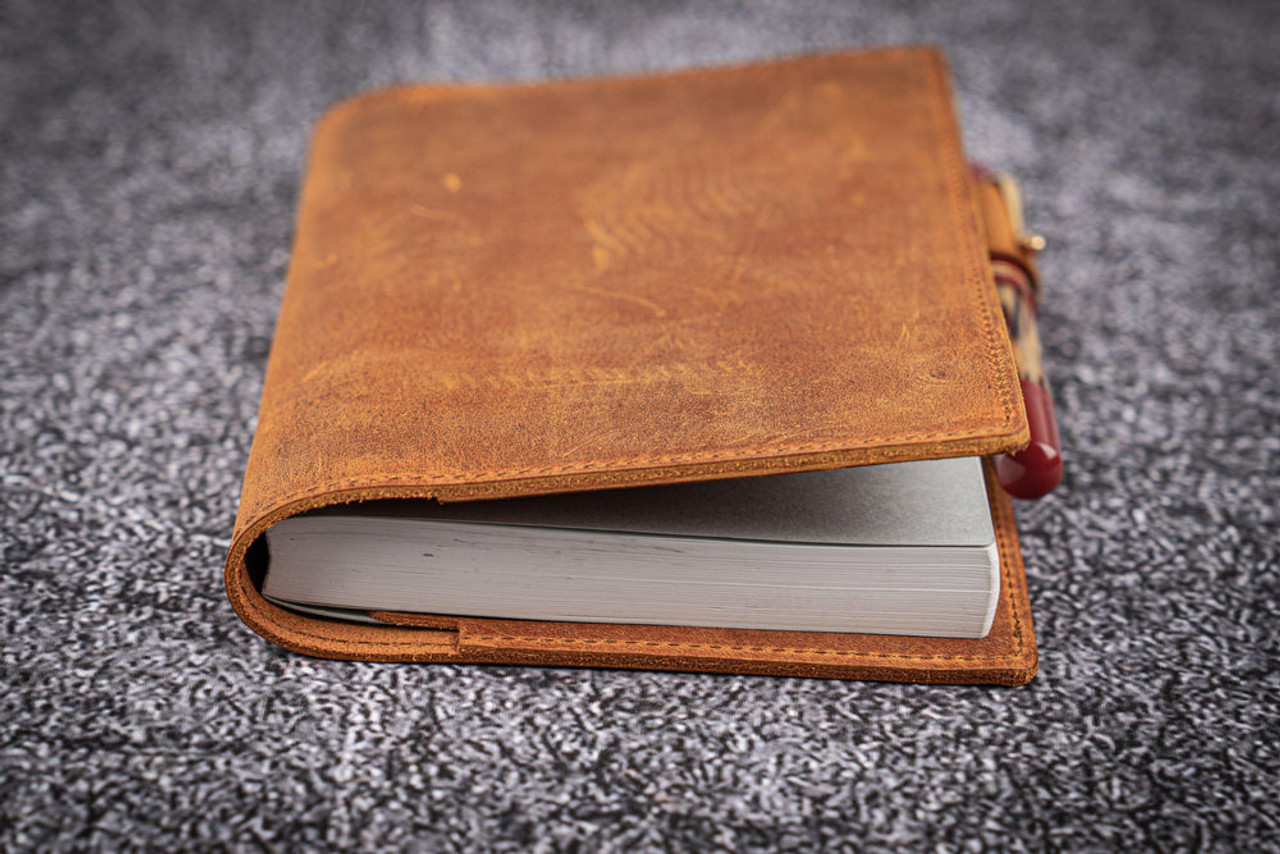 Galen Leather Co. C.H Brown Leather Slim A6 Notebook / Planner Cover