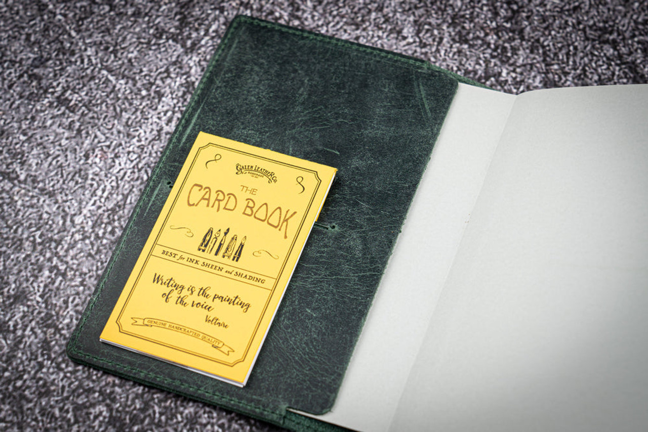 Galen Leather Co. C.H Forest Green Leather Slim A6 Notebook / Planner Cover