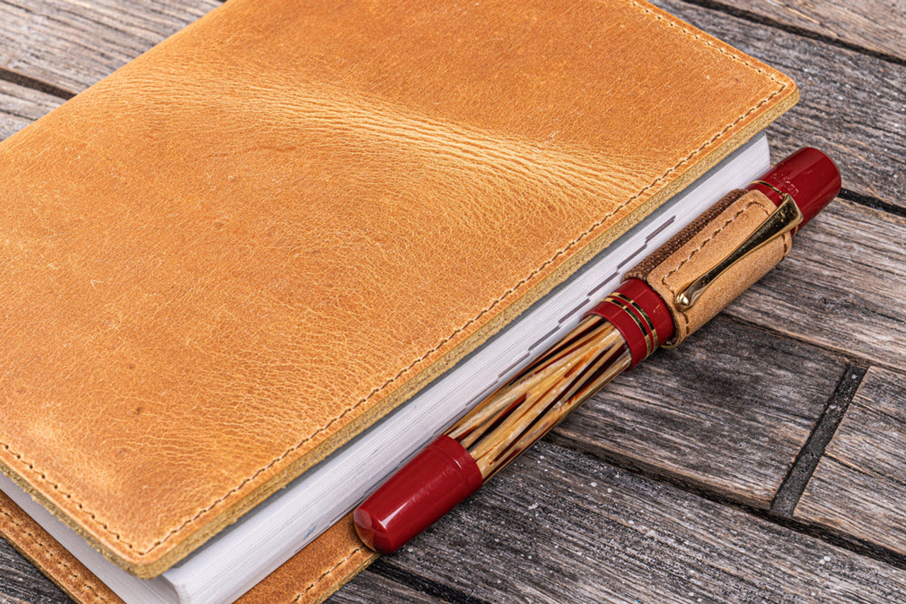 Galen Leather Co. C.H Honey Ochre Leather Slim A6 Notebook / Planner Cover