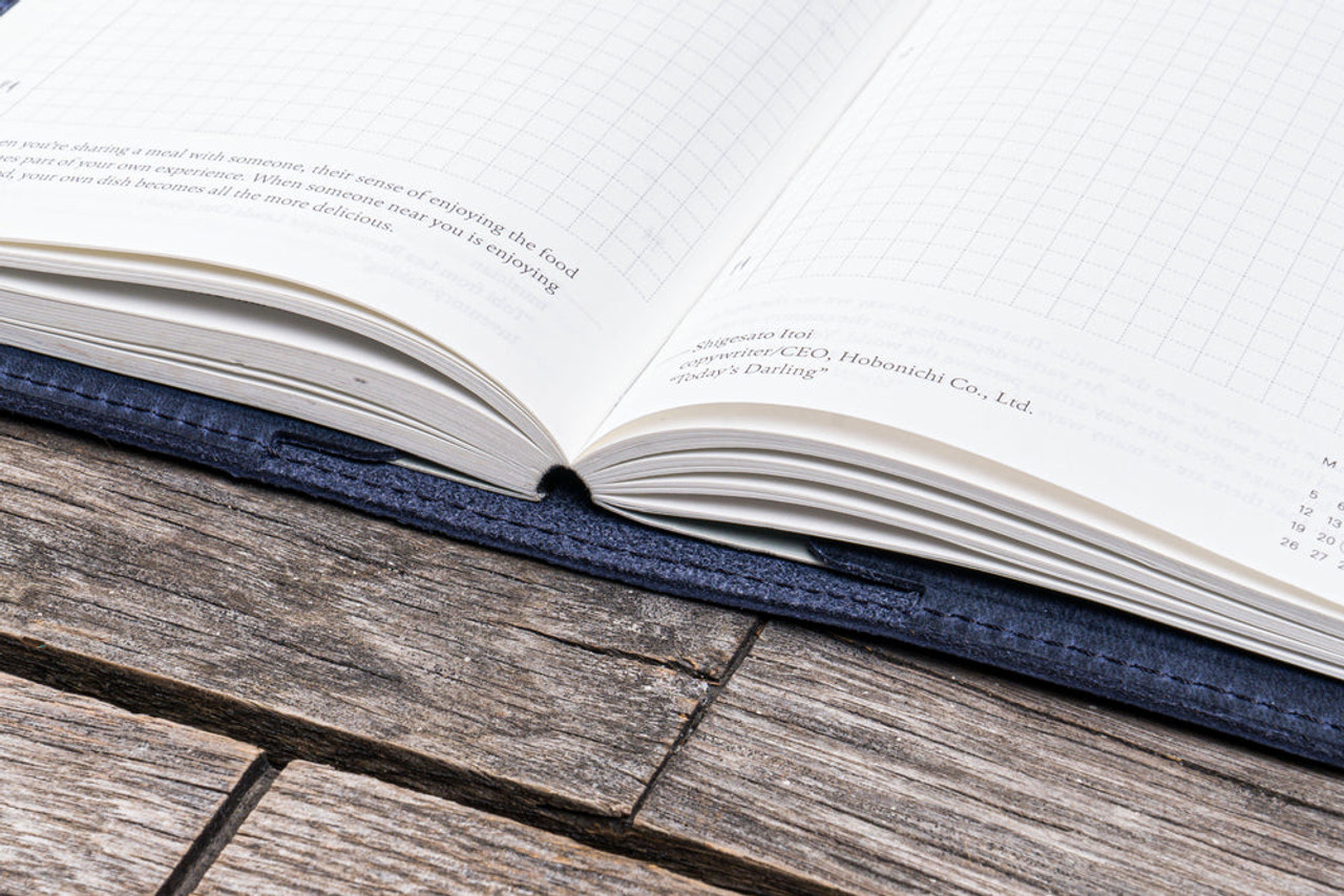 Galen Leather Co. C.H Navy Blue Leather Slim A6 Notebook / Planner Cover