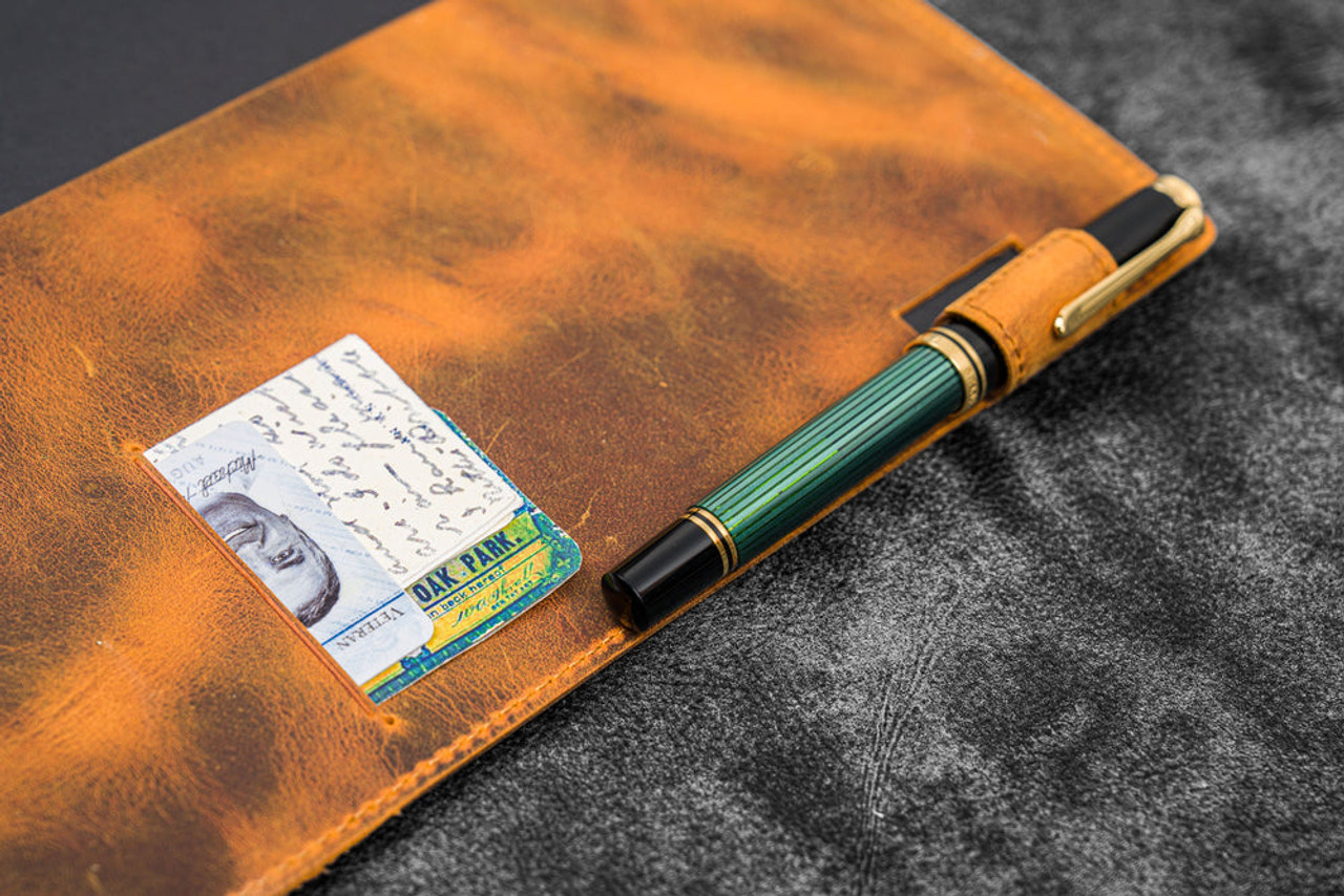 Galen Leather Co. C.H Brown Leather Slim B5 Notebook / Planner Cover