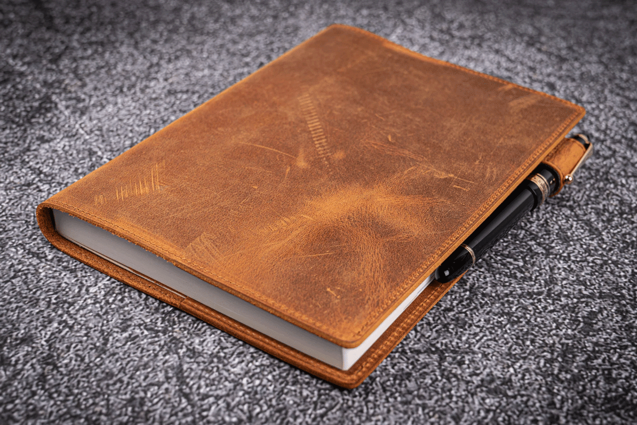 Galen Leather Co. C.H Brown Leather Slim B6 Notebook / Planner Cover