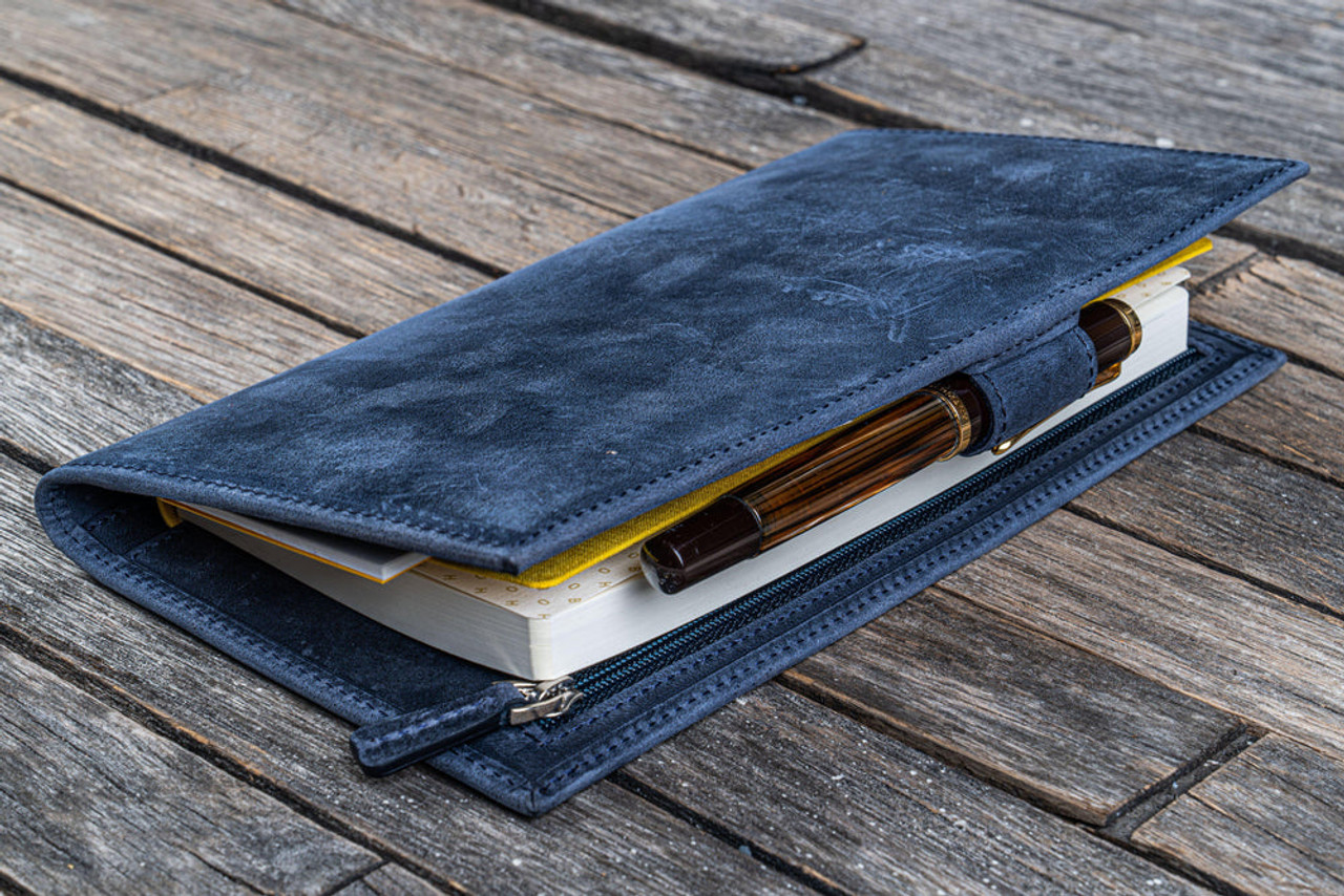 Galen Leather Co. C.H Navy Blue Leather Slim Hobonichi Weeks Planner Cover