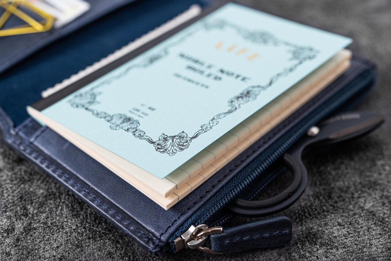 Galen Leather Co. C.H Ocean Blue Leather Wallet Insert for Traveler's Notebook Passport Size