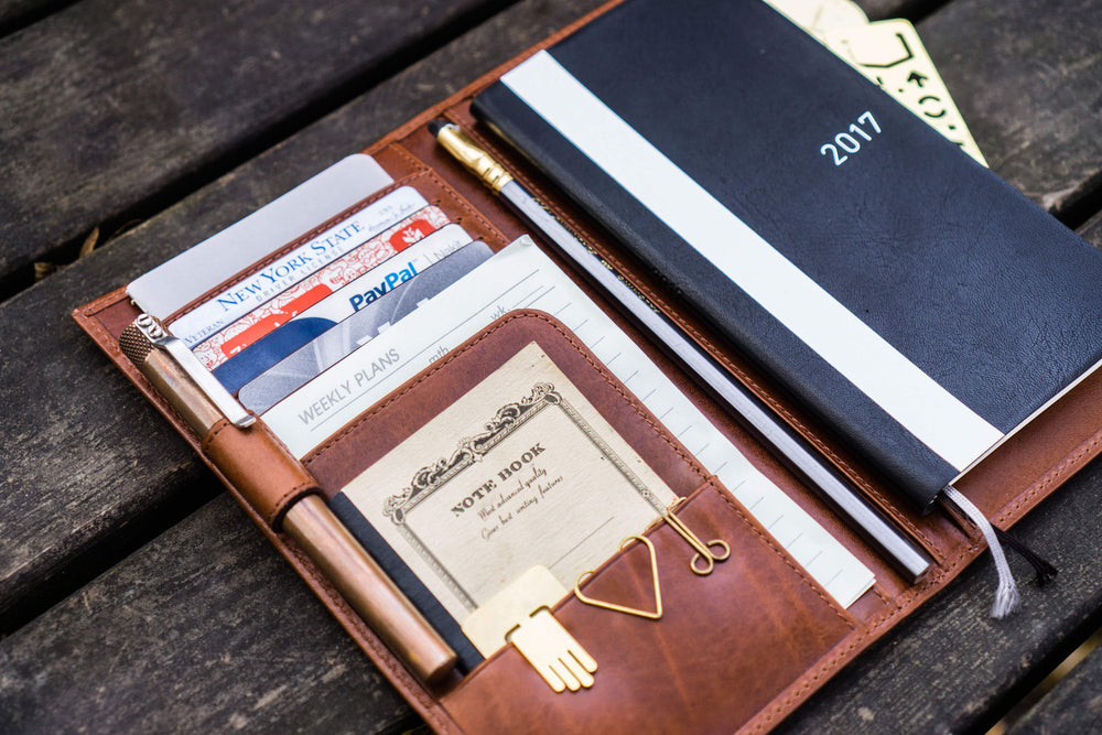 Galen Leather Co. Brown Leather Hobonichi Weeks Mega Cover