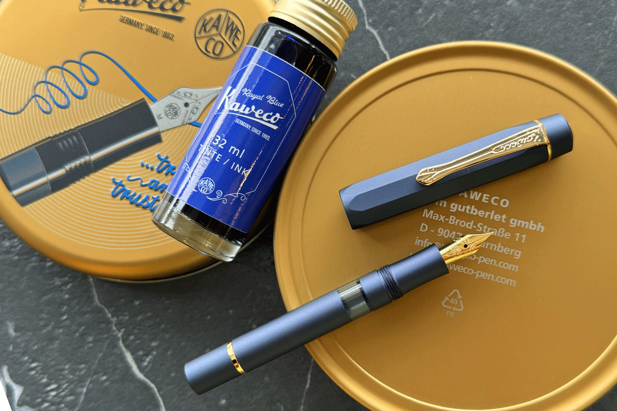 Kaweco AL Sport Piston Filler Navy Blue GT Fountain Pen 