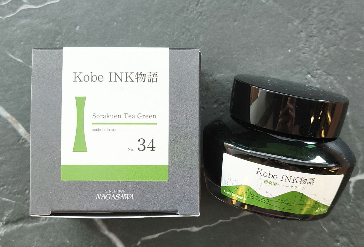 Kobe Ink Monogatari No.34 Sorakuen Tea Green 50ml Fountain Pen Ink