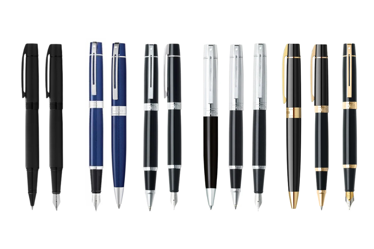 Sheaffer 300 Chrome Glossy Black Rollerball Pen