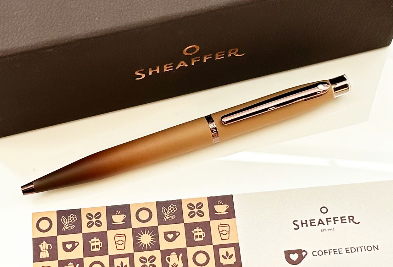 Sheaffer VFM Coffee Edition Matt Brown Ballpoint Pen Regal Brown PVD Trims