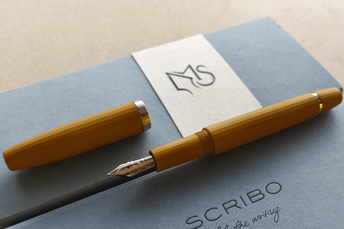 Scribo Flow Forma Platinum Trim Fountain Pen with EF Flex Nib