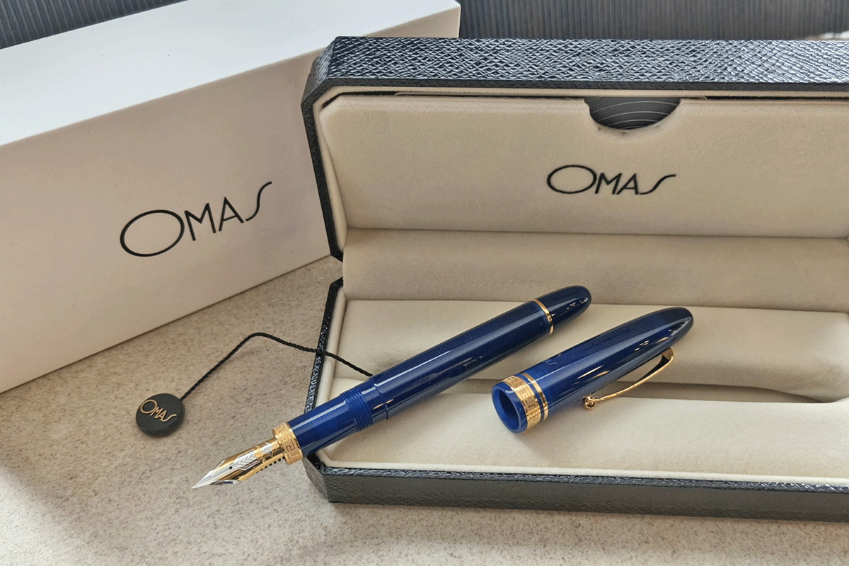 Omas Ogiva Blu with Gold Trim