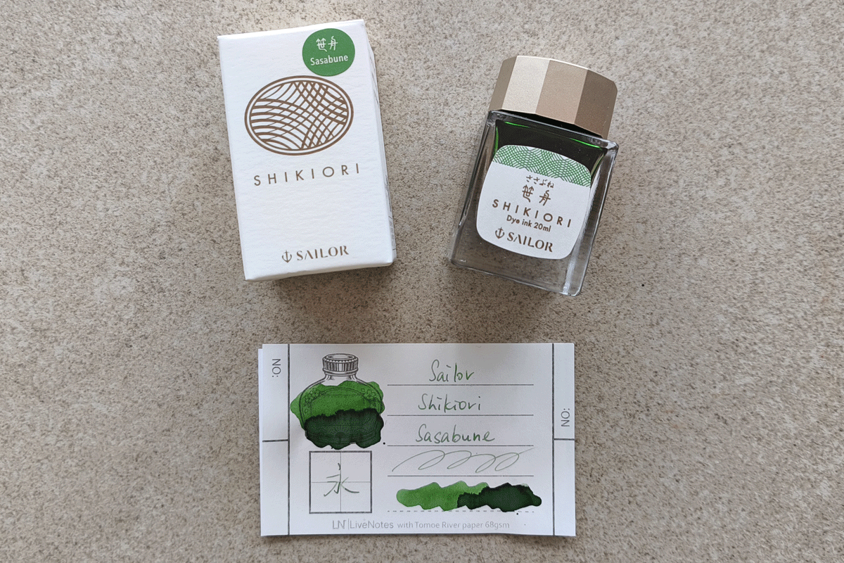 Sailor Fountain Pen 20ml Shikiori Bottle Ink Sasabune