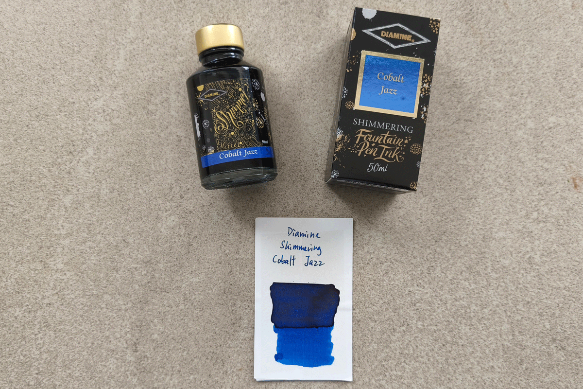 Diamine Shimmering Cobalt Jazz Shimmering 50ml Bottle Ink