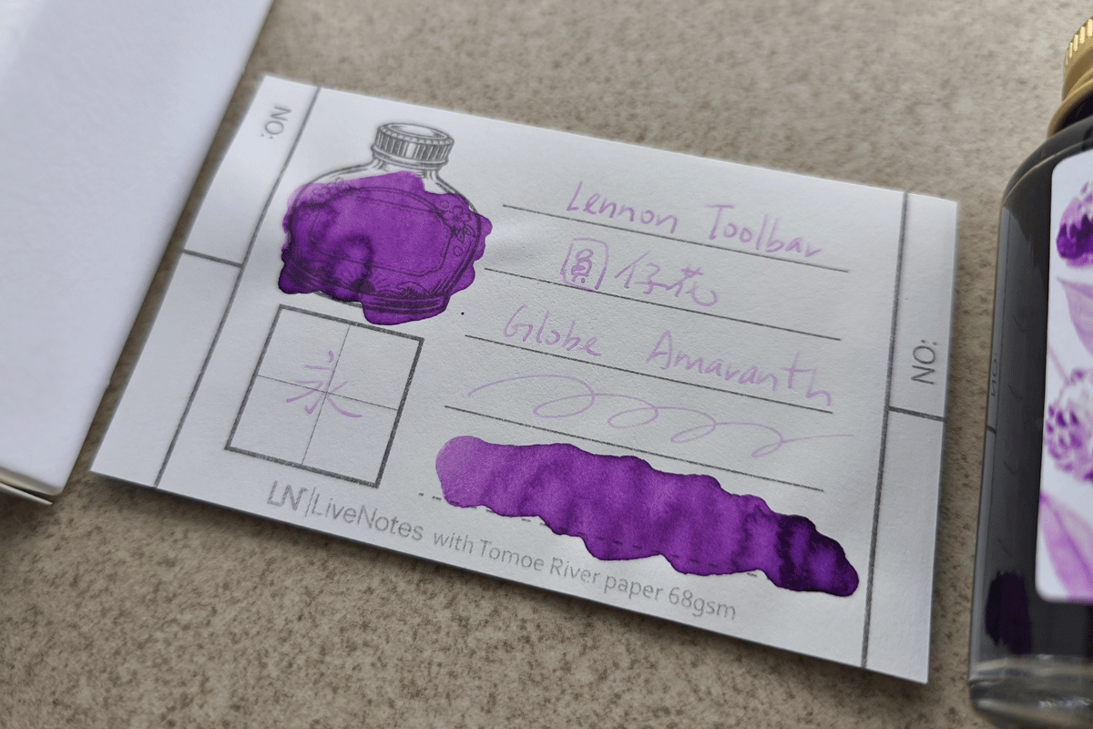 Lennon Tool Bar Globe Amaranth 30ml Fountain Pen Ink