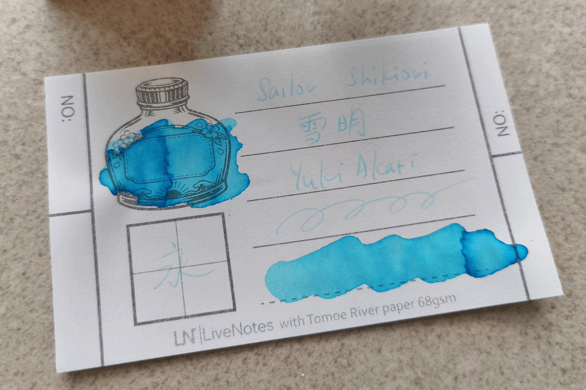 Sailor Shikiori Yukiakari Blue 20ml Bottle Ink for Fountain Pen
