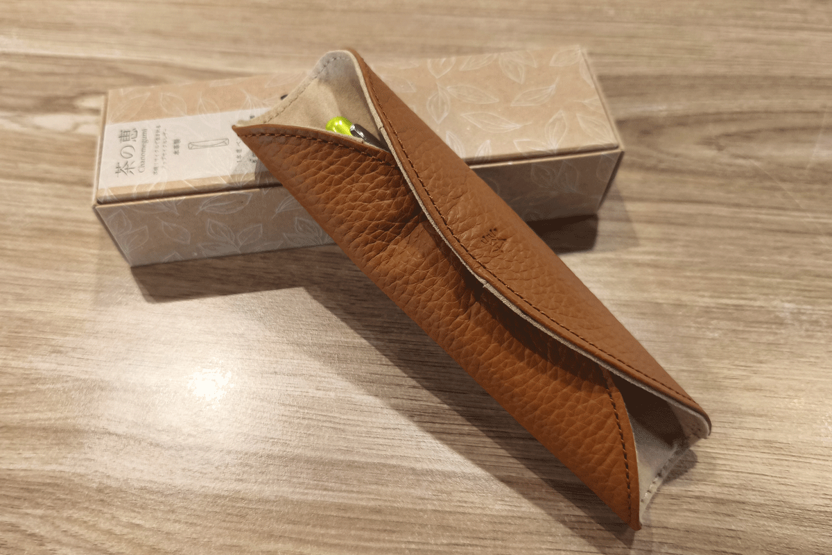 Pilot MR Chanomegumi Leather Pen Pouch Roasted Brown