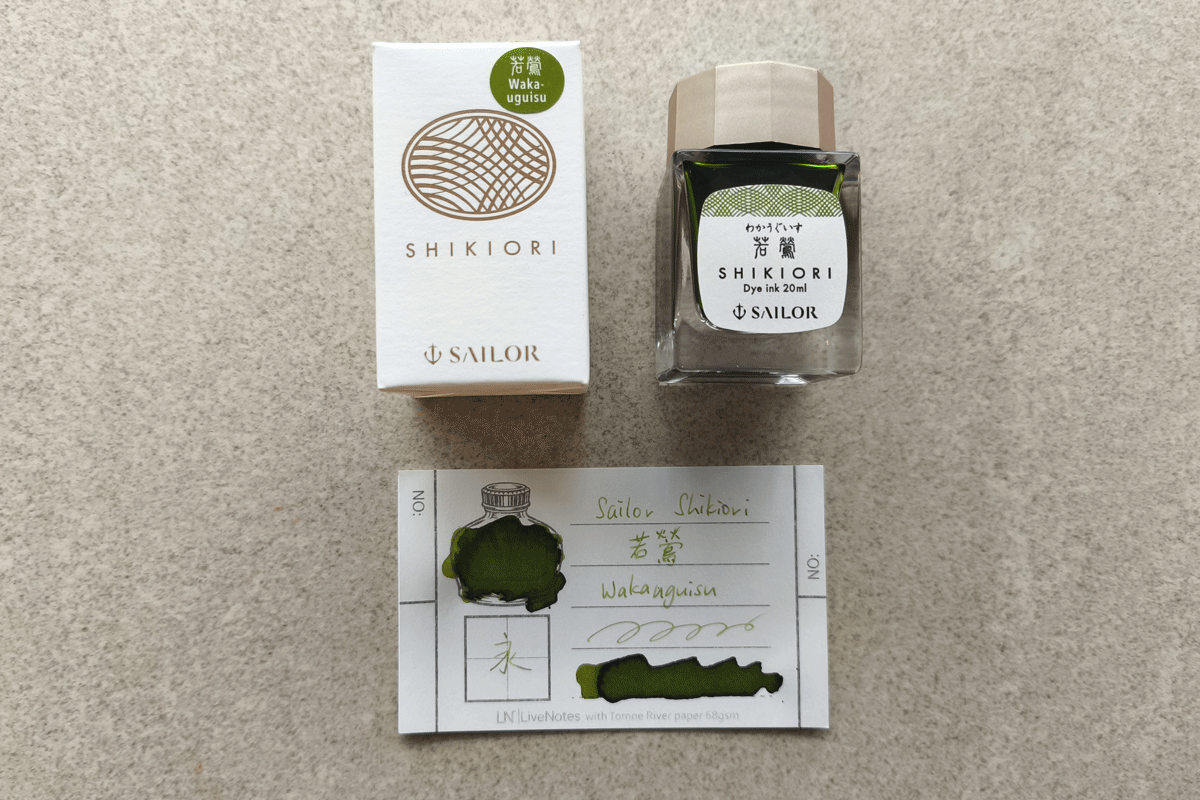 Sailor Shikiori Waka Uguisu 20ml Bottle Ink for Fountain Pen