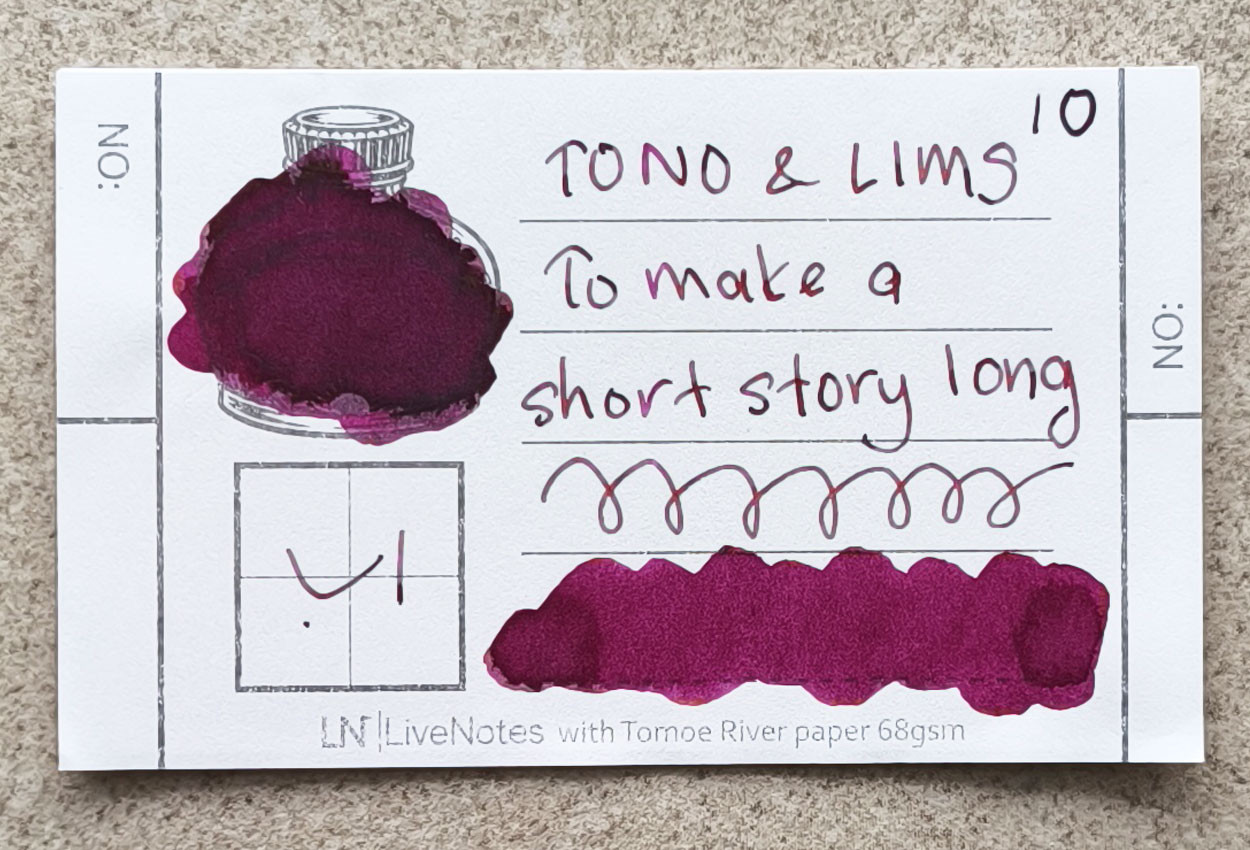 Tono&Lim Standard - To make a short story long 30ml Fountain Pen Ink