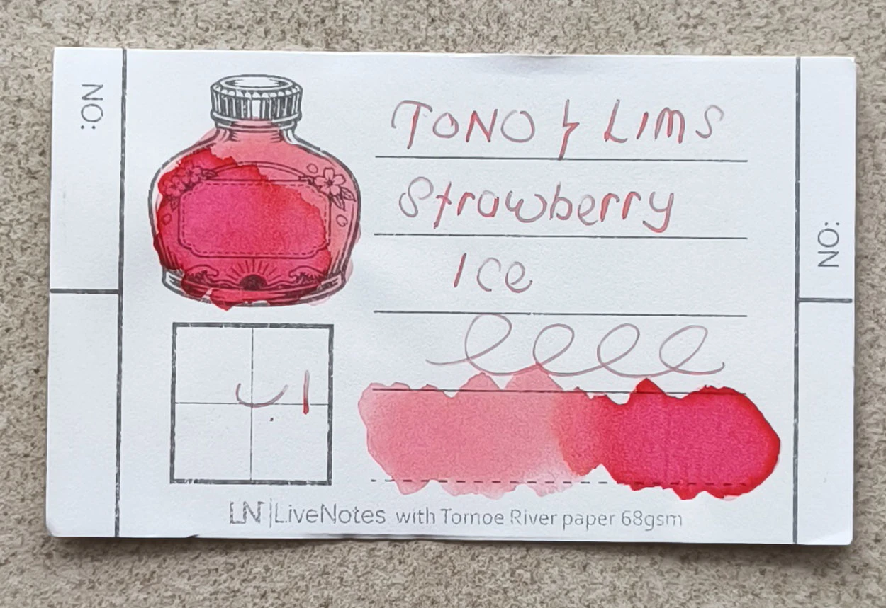 Tono&Lims Strawberry Ice Baby Color Line 30ml Fountain Pen Ink