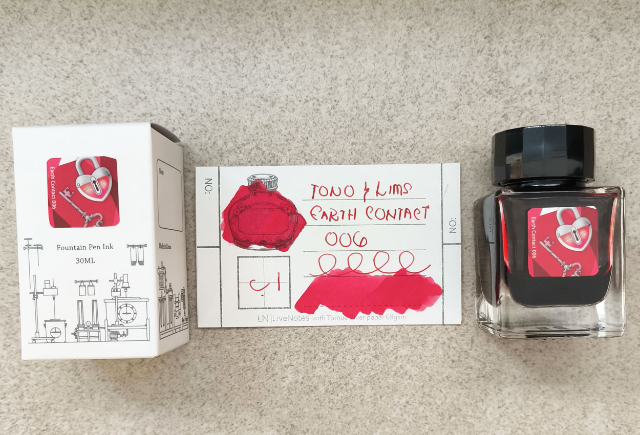 Tono&Lims Red Spinel Earth Contact Line 30ml Shimmer Fountain Pen Ink