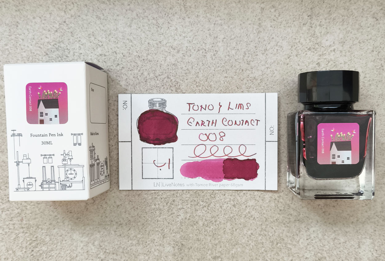 Tono&Lims Padpaadacha Sapphire Earth Contact Line 30ml Shimmer Fountain Pen Ink