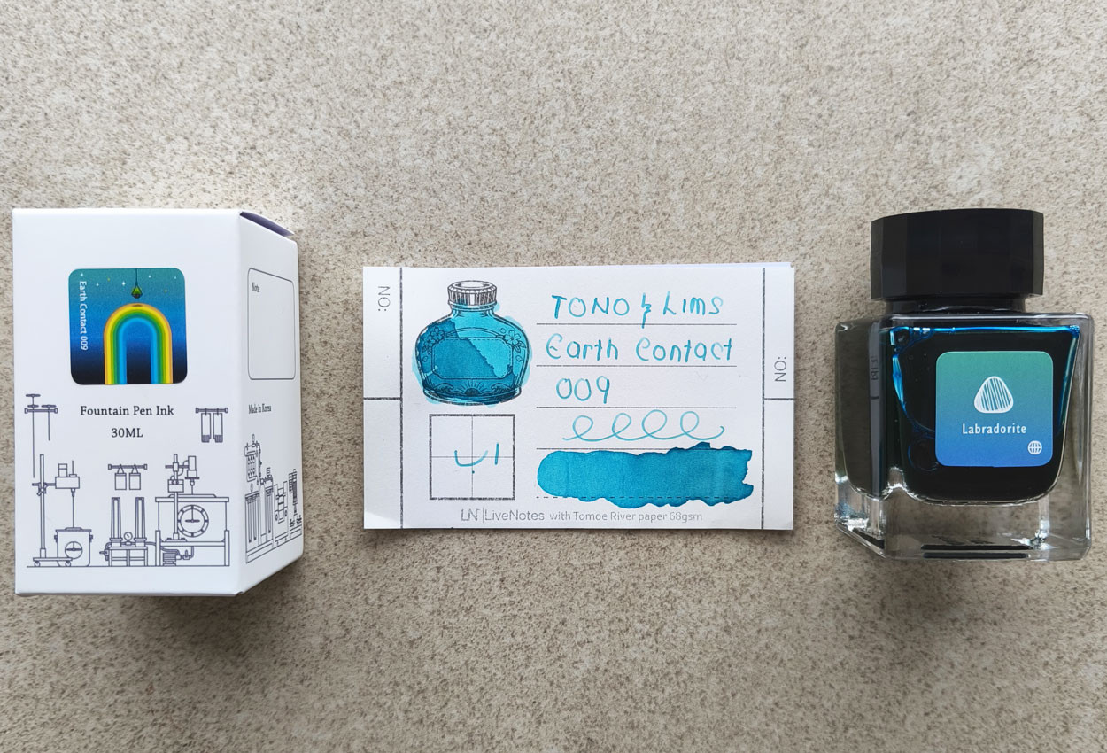Tono&Lims Labradorite Earth Contact Line 30ml Shimmer Fountain Pen Ink
