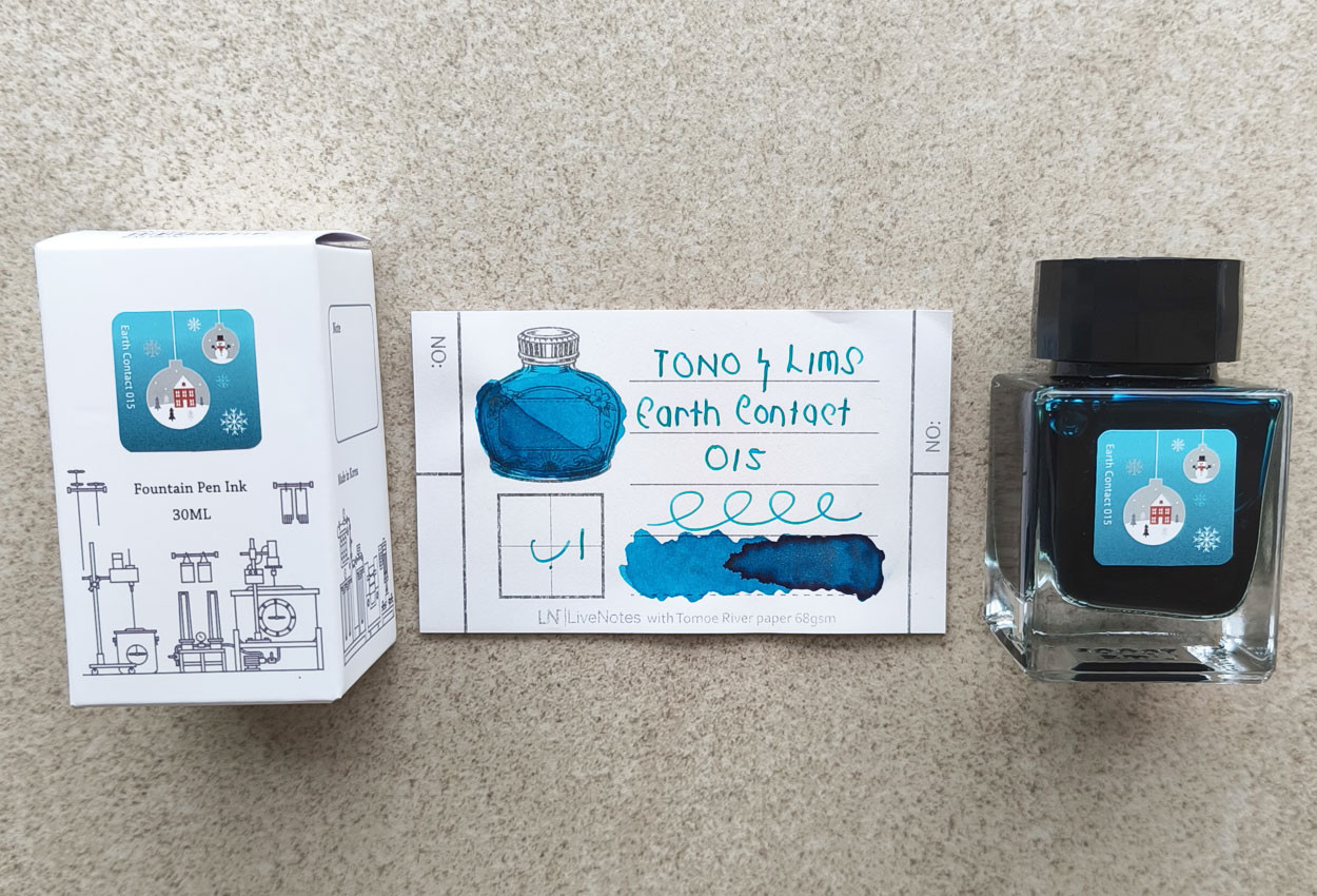 Tono&Lims Tarquoize Earth Contact Line 30ml Shimmer Fountain Pen Ink