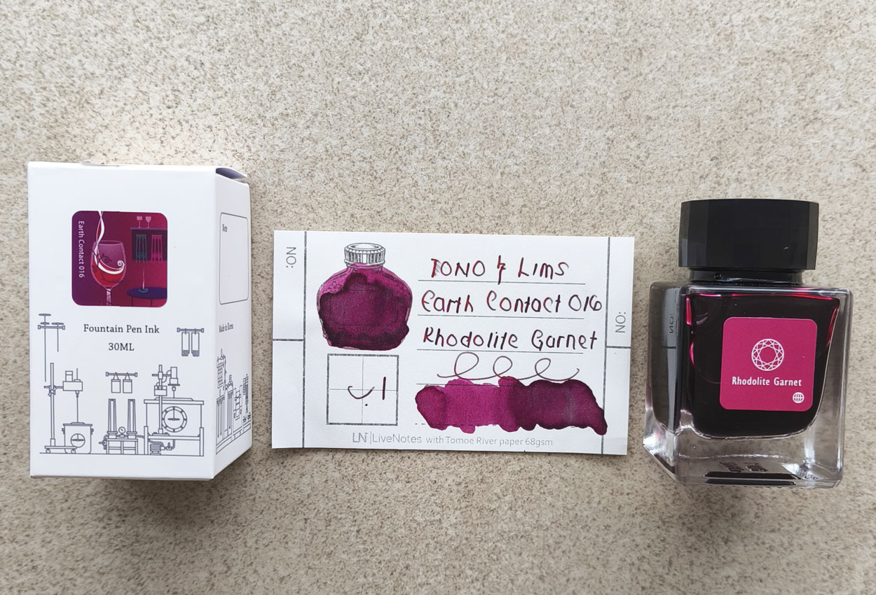 Tono&Lims Rhodolite Garnet Earth Contact Line 30ml Shimmer Fountain Pen Ink
