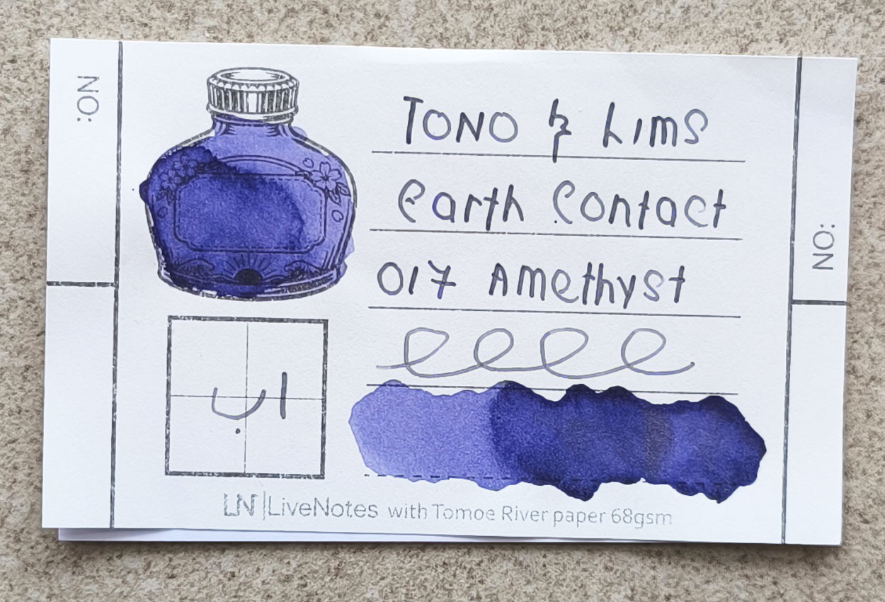 Tono&Lims Amethyst Earth Contact Line 30ml Shimmer Fountain Pen Ink