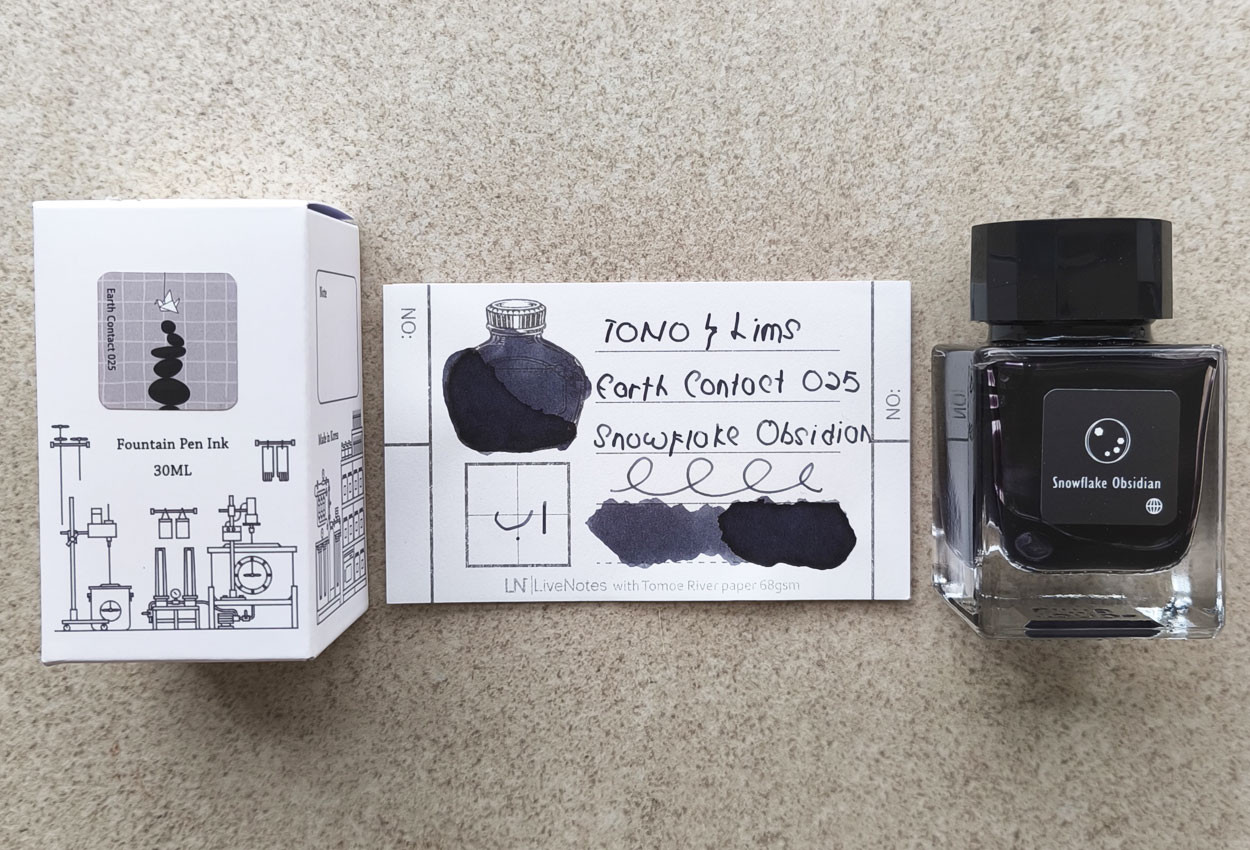 Tono&Lims Snowflake Obsidian Earth Contact Line 30ml Shimmer Fountain Pen Ink