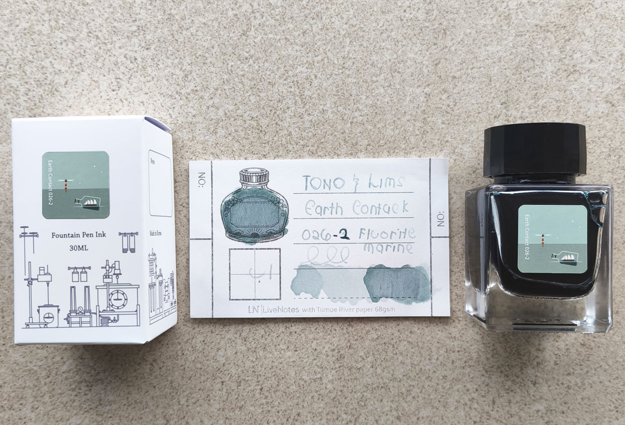Tono&Lims Fluorite Marine Earth Contact Line 30ml Shimmer Fountain Pen Ink