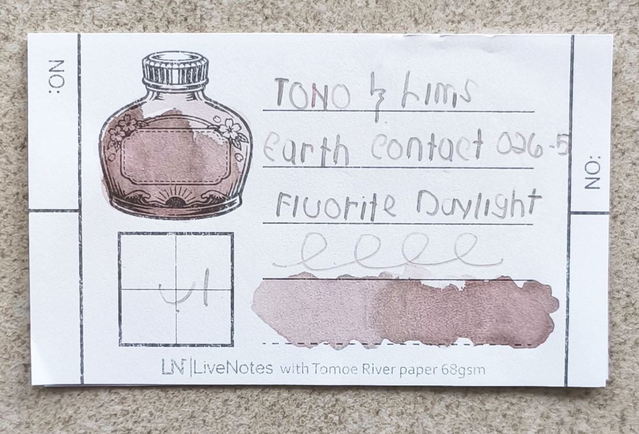 Tono&Lims Fluorite Daylight Earth Contact Line 30ml Shimmer Fountain Pen Ink