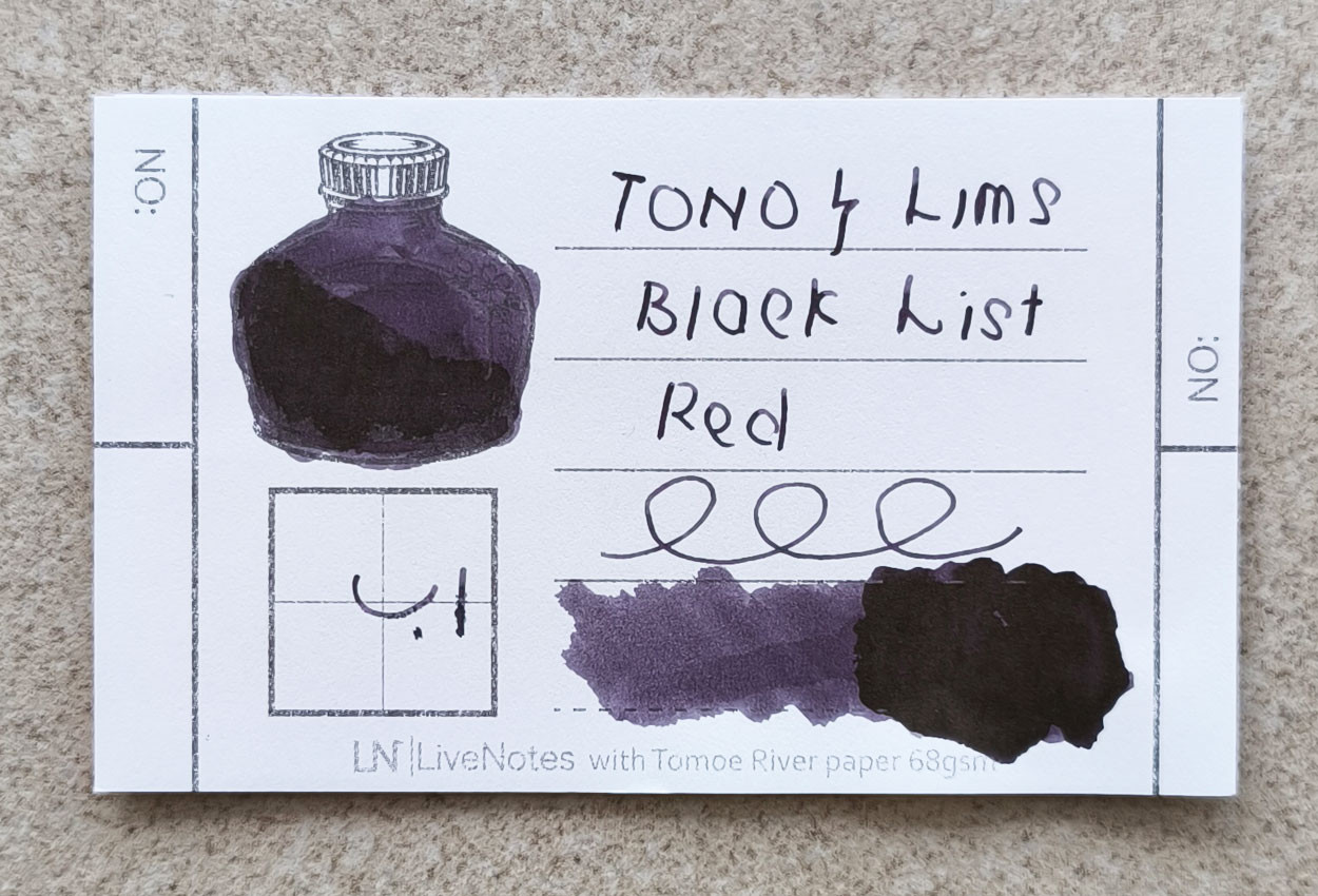 Tono&Lims Red Black List 30ml Fountain Pen Ink