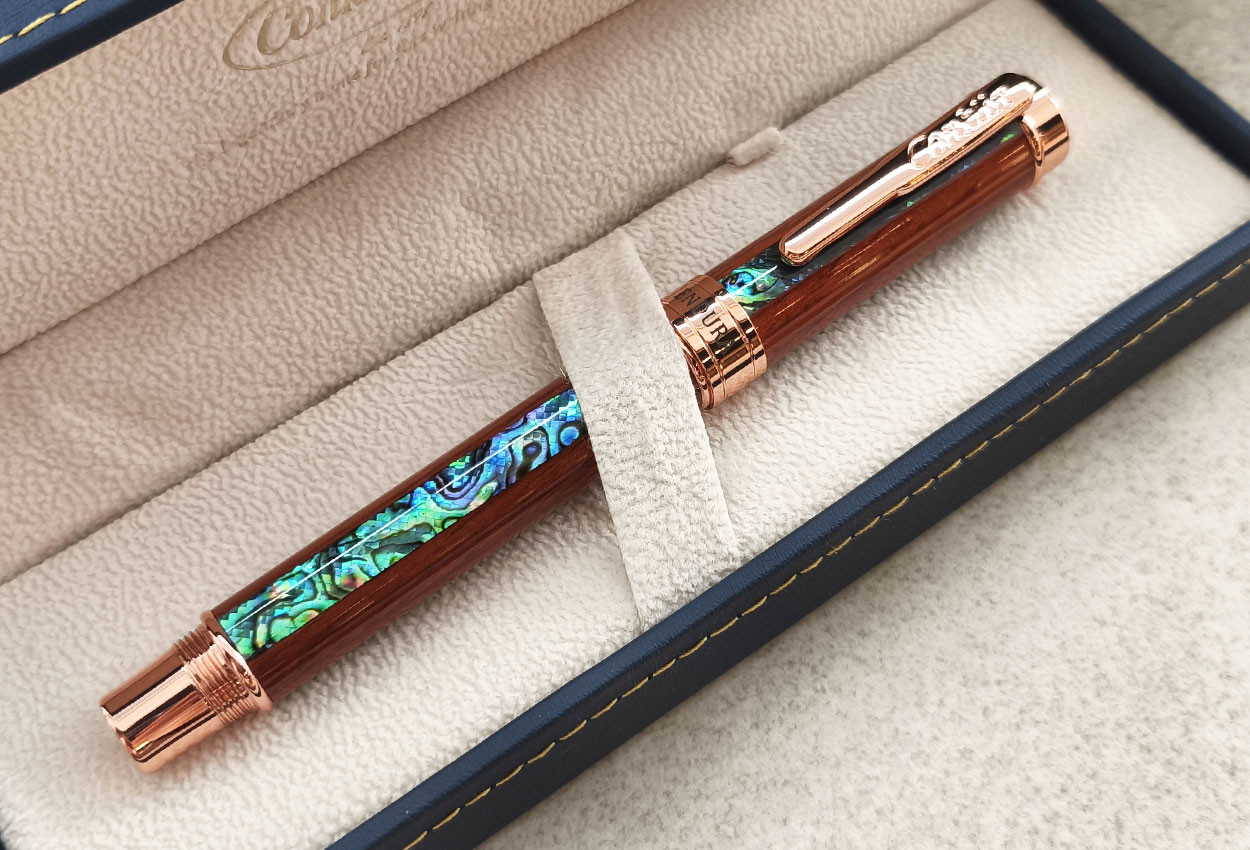 Conklin Endura LE Fusion Abalone Shell/Wood Rosegold Fountain Pen Medium Nib