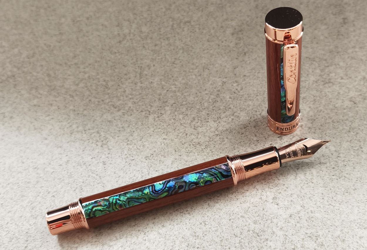 Conklin Endura LE Fusion Abalone Shell/Wood Rosegold Fountain Pen Medium Nib