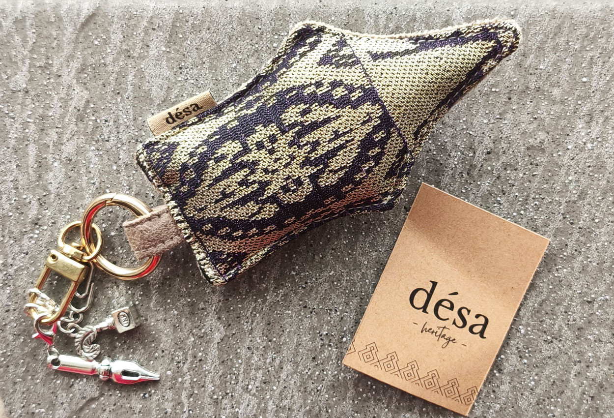 Desa Heritage Songket Keychain/Charm Design Dark Purple