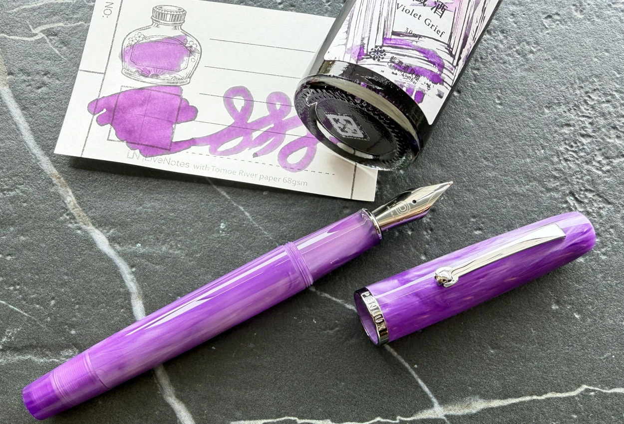 Penlux x Lennon Tool Bar Concerto Fountain Pen & Ink Set – Amethyst