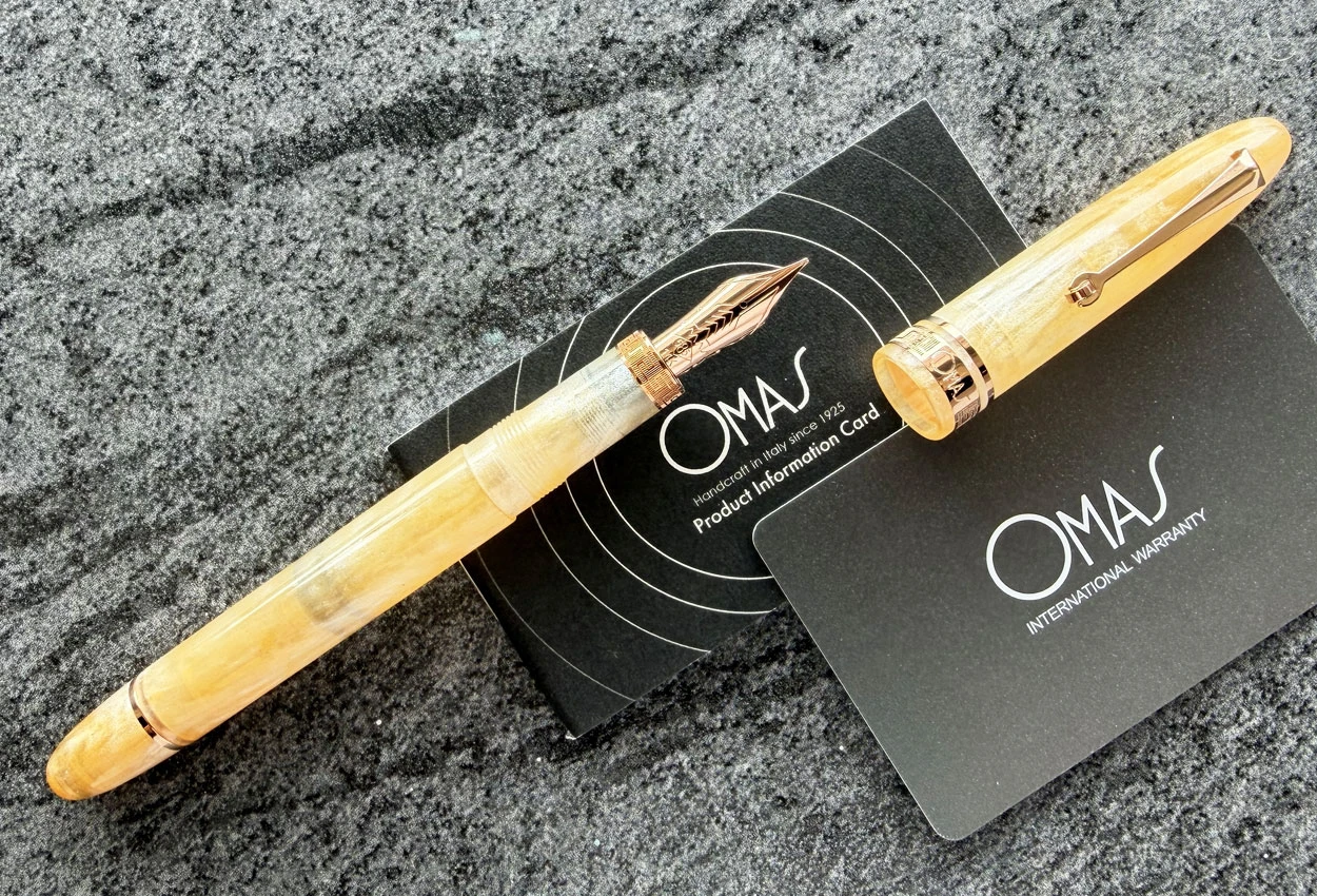 Omas Ogiva Cocktail Series Peach Bellini Limited Edition Rose Gold Trim Fountain Pen