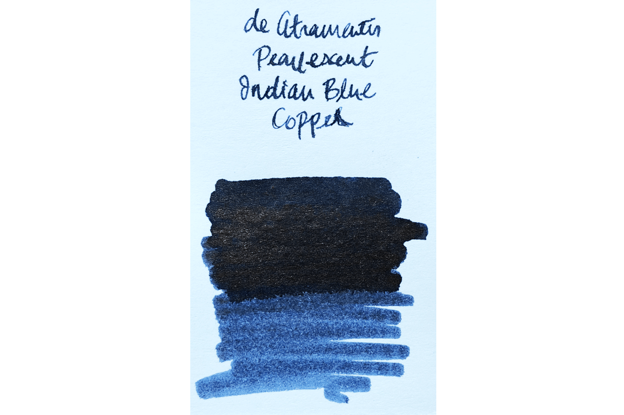De Atramentis Indian Blue Copper Fountain Pen 35ml Bottle Pearlscent Ink
